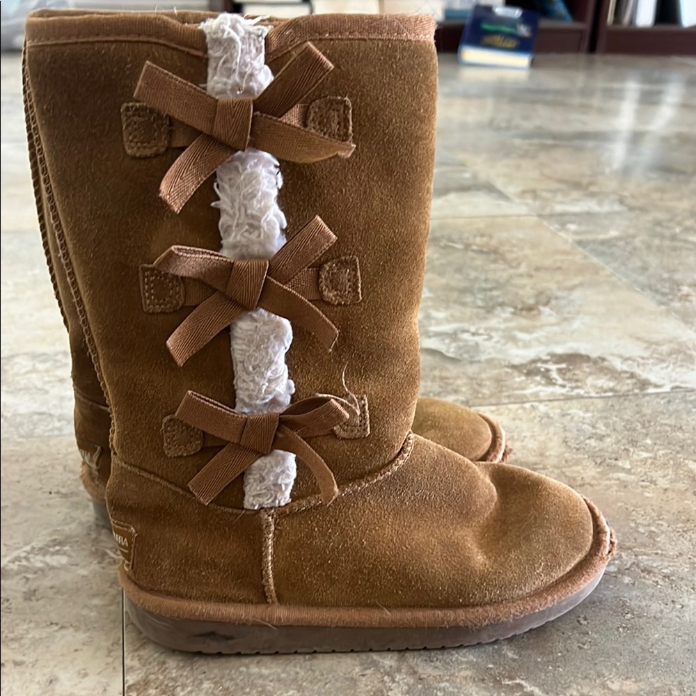 Koolaburra Kids Tan Boots with White Accents